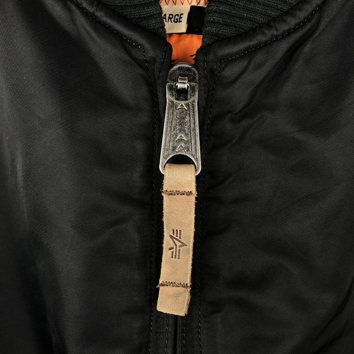 Alpha ALPHA Men's Padded Military Flight Jacket (Size XL) Nylon black type Vintage Second Hand