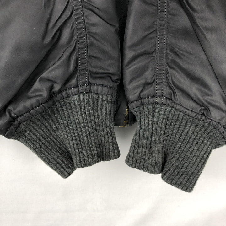 Alpha ALPHA Men's Padded Military Flight Jacket (Size XL) Nylon black type Vintage Second Hand