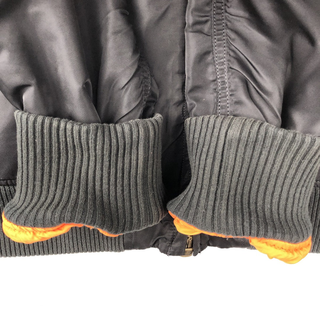 Alpha ALPHA Men's Padded Military Flight Jacket (Size XL) Nylon black type Vintage Second Hand