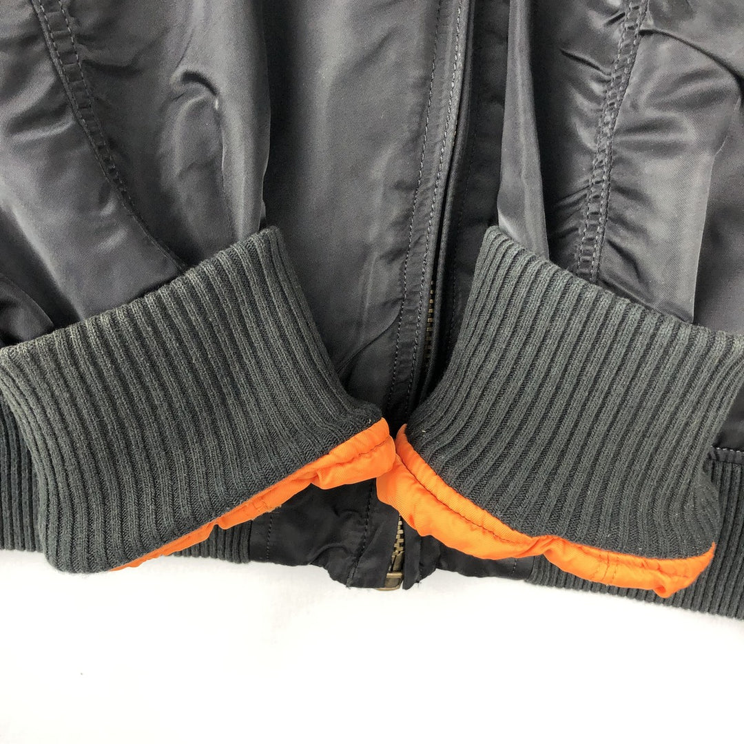 Alpha ALPHA Men's Padded Military Flight Jacket (Size XL) Nylon black type Vintage Second Hand