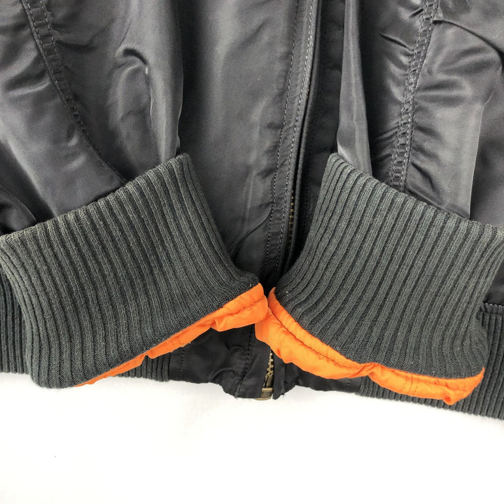 Alpha ALPHA Men's Padded Military Flight Jacket (Size XL) Nylon black type Vintage Second Hand