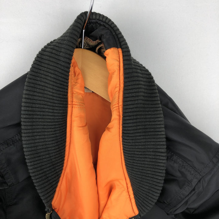 Alpha ALPHA Men's Padded Military Flight Jacket (Size XL) Nylon black type Vintage Second Hand
