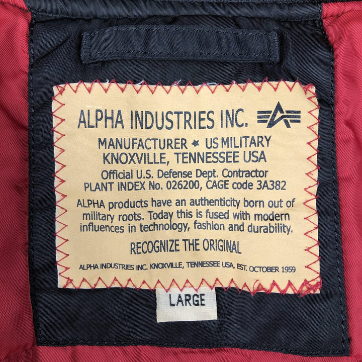 Civilian Alpha ALPHA padded military flight jacket, men's size L Nylon black type Vintage Second Hand
