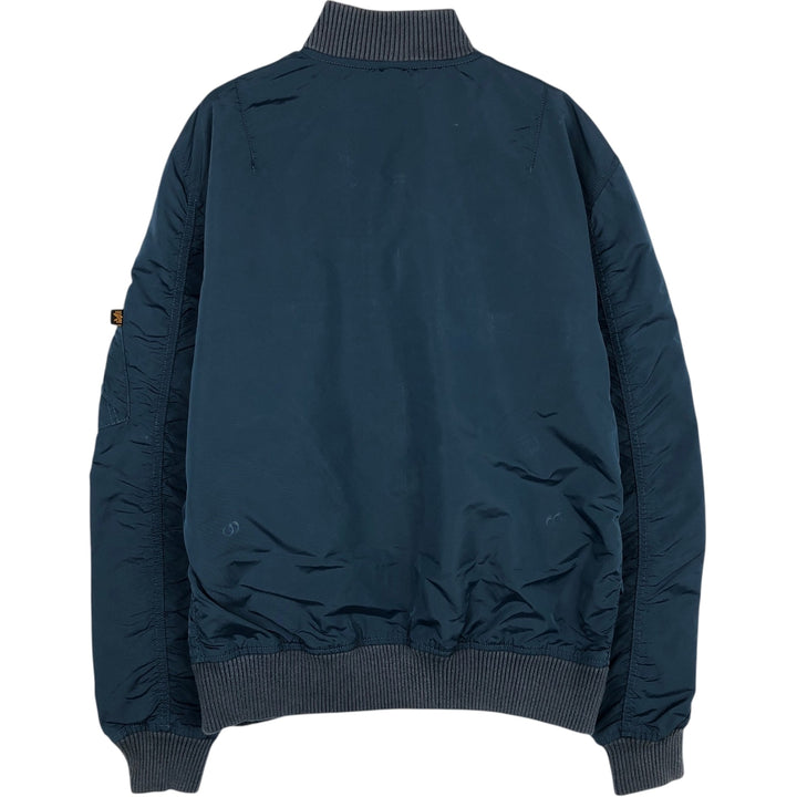 Civilian Alpha MA-1 Military Flight Jacket, Men's Size L Nylon navy blue type Vintage Second Hand