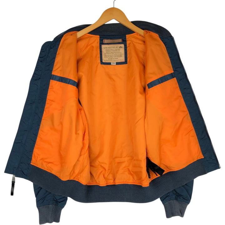Civilian Alpha MA-1 Military Flight Jacket, Men's Size L Nylon navy blue type Vintage Second Hand