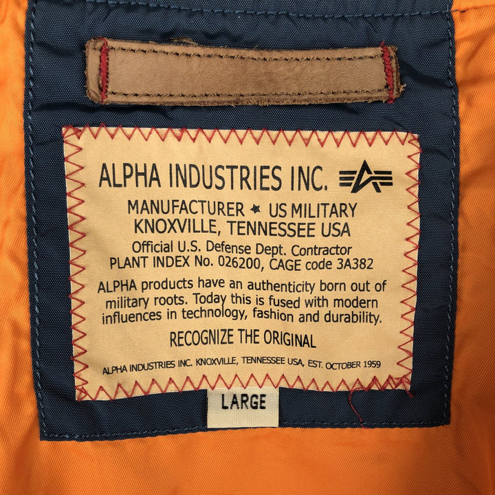 Civilian Alpha MA-1 Military Flight Jacket, Men's Size L Nylon navy blue type Vintage Second Hand