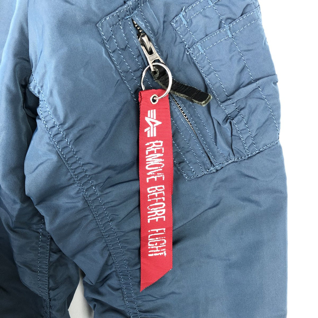 Civilian Alpha MA-1 Military Flight Jacket, Men's Size L Nylon navy blue type Vintage Second Hand