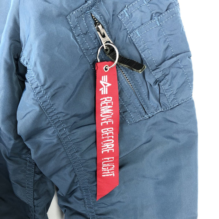 Civilian Alpha MA-1 Military Flight Jacket, Men's Size L Nylon navy blue type Vintage Second Hand