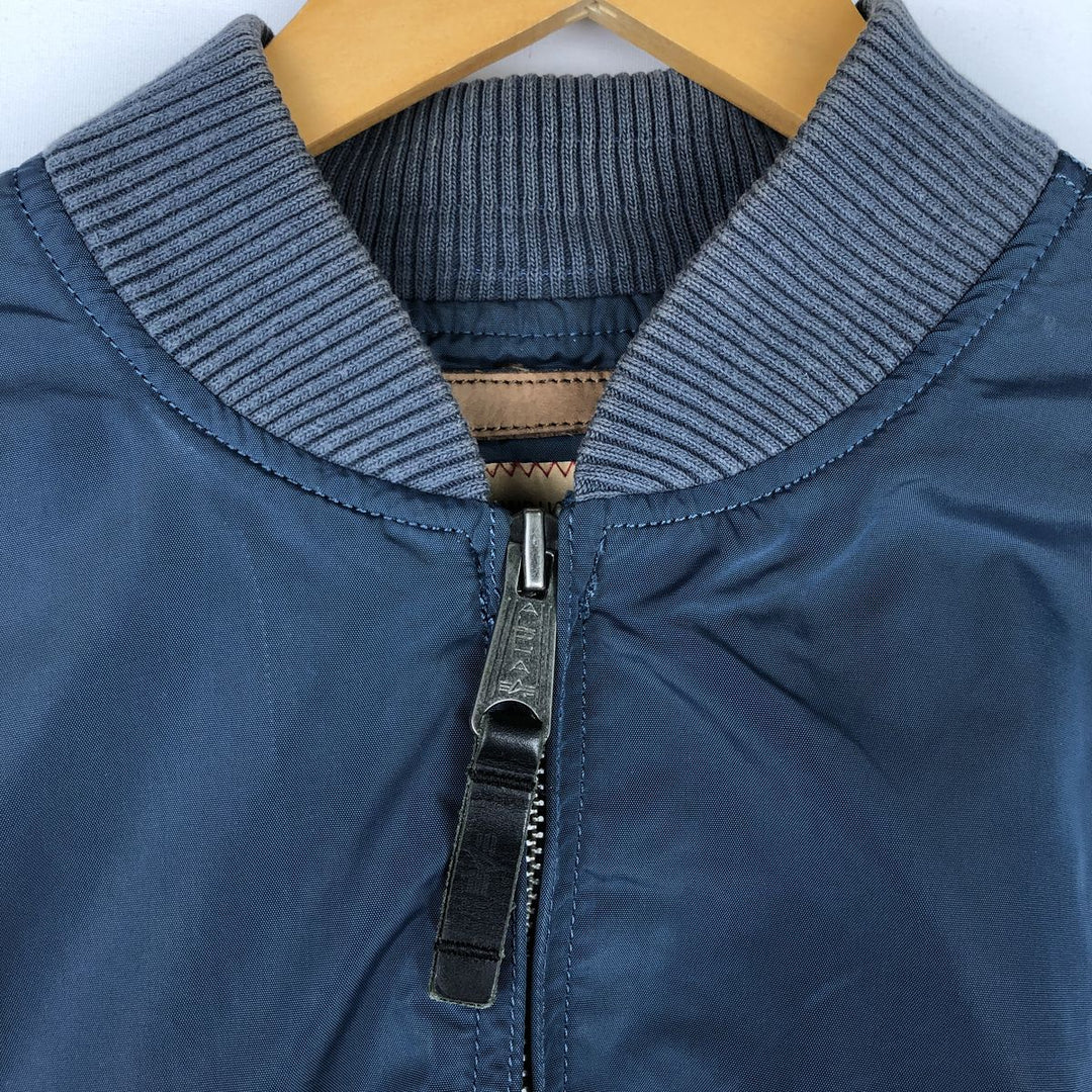 Civilian Alpha MA-1 Military Flight Jacket, Men's Size L Nylon navy blue type Vintage Second Hand