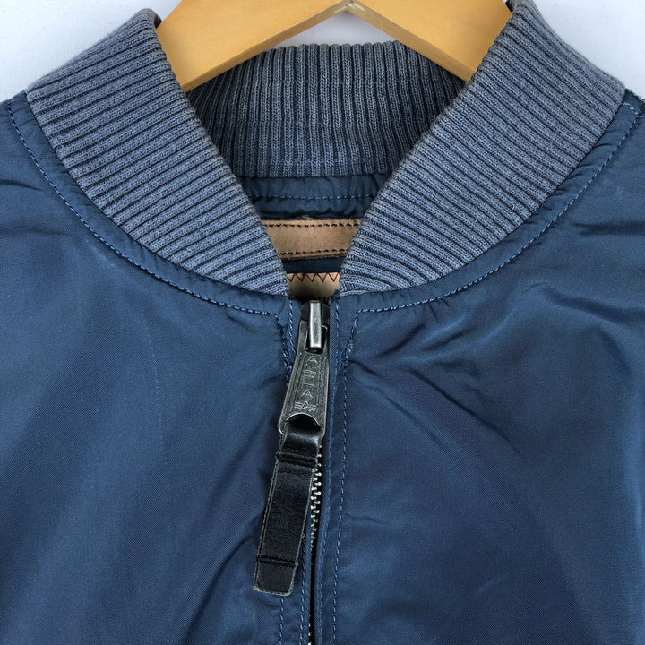 Civilian Alpha MA-1 Military Flight Jacket, Men's Size L Nylon navy blue type Vintage Second Hand