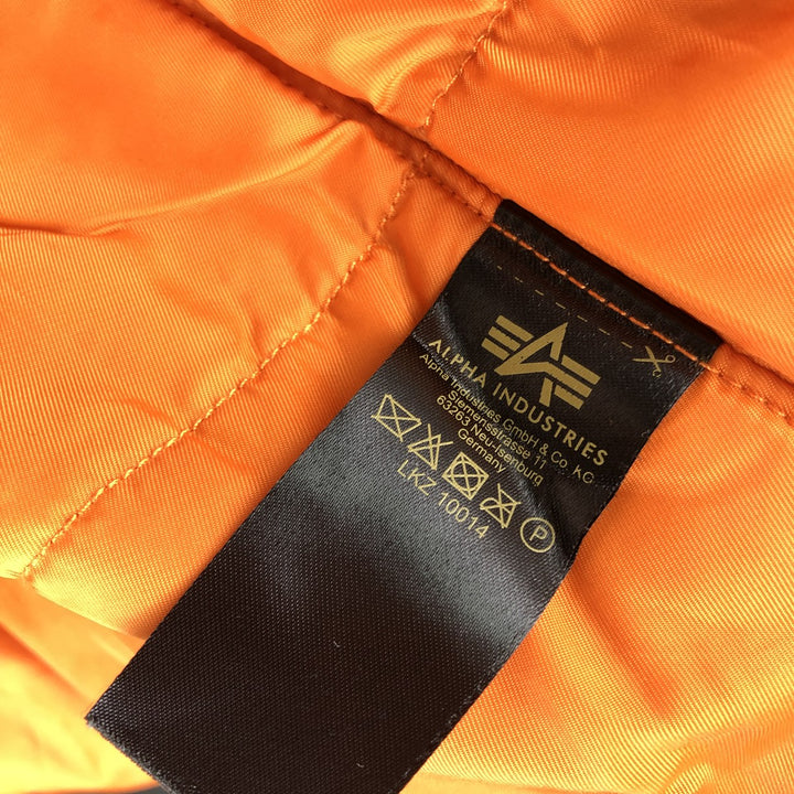 Civilian Alpha MA-1 style padded military flight jacket, men's size L Nylon black type Vintage Second Hand