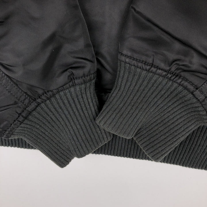 Civilian Alpha MA-1 style padded military flight jacket, men's size L Nylon black type Vintage Second Hand