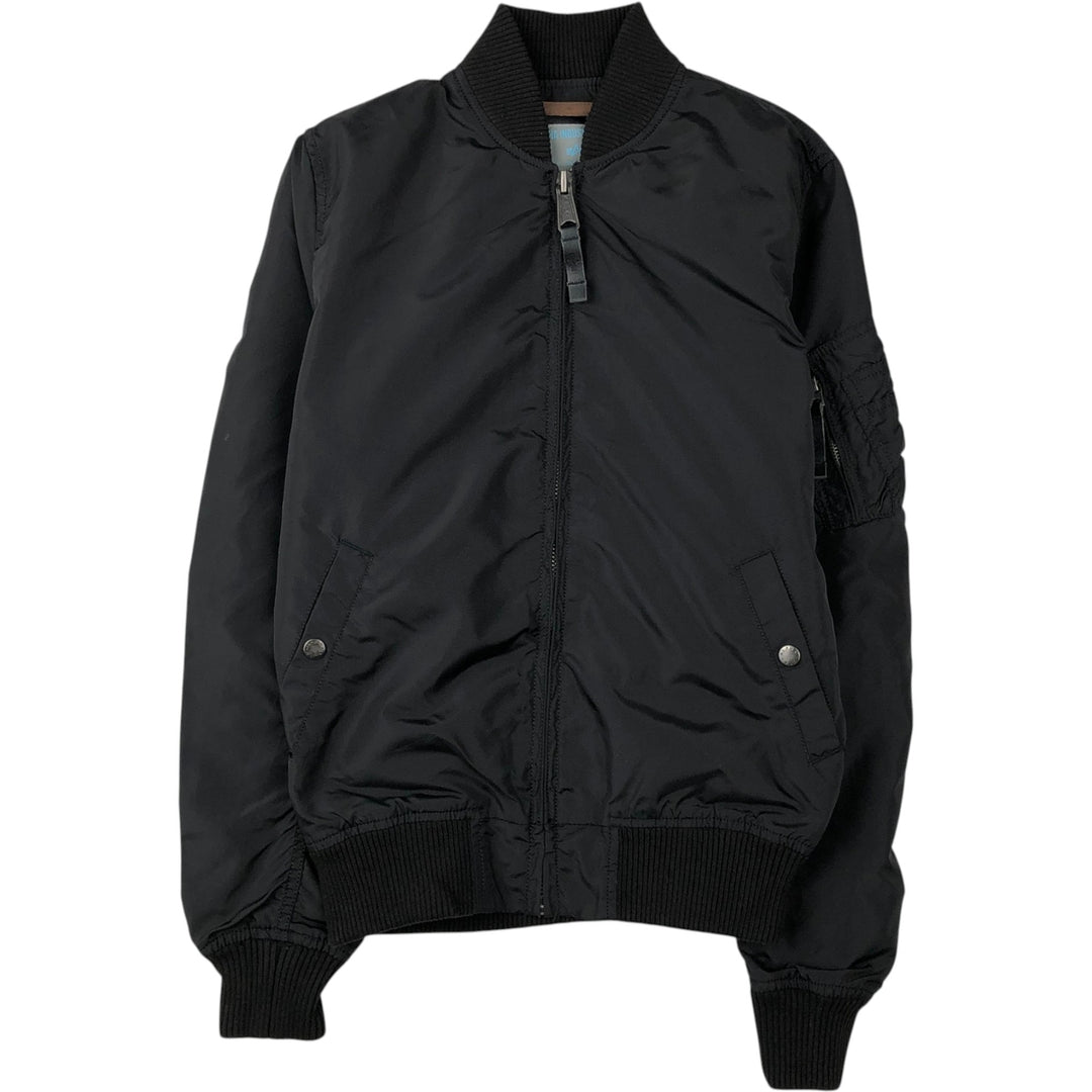 Civilian-made Alpha Industries military flight jacket, women's size L equivalent. Nylon black type Vintage Second Hand