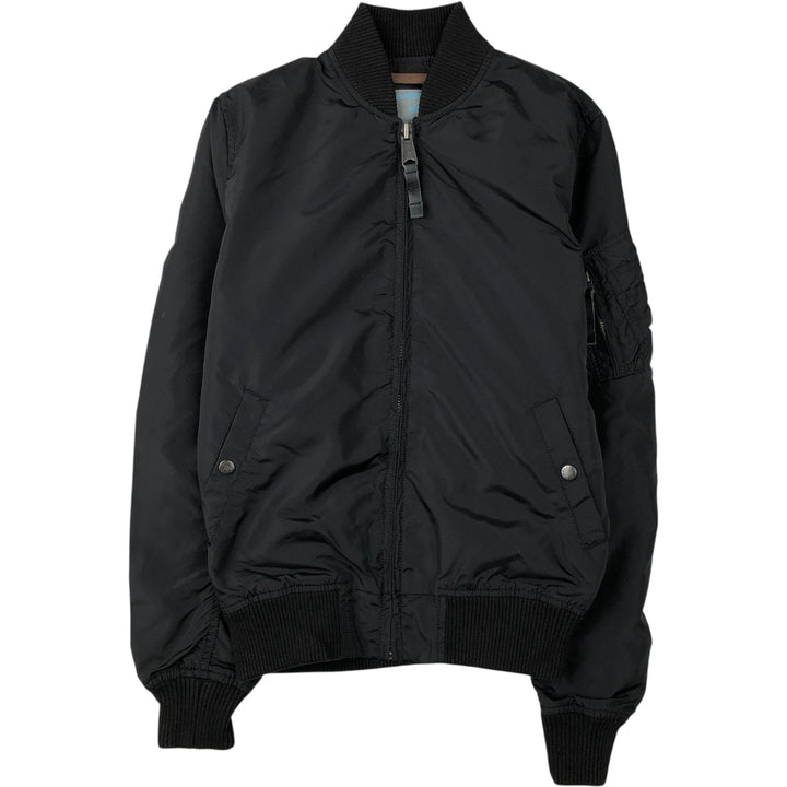 Civilian-made Alpha Industries military flight jacket, women's size L equivalent. Nylon black type Vintage Second Hand