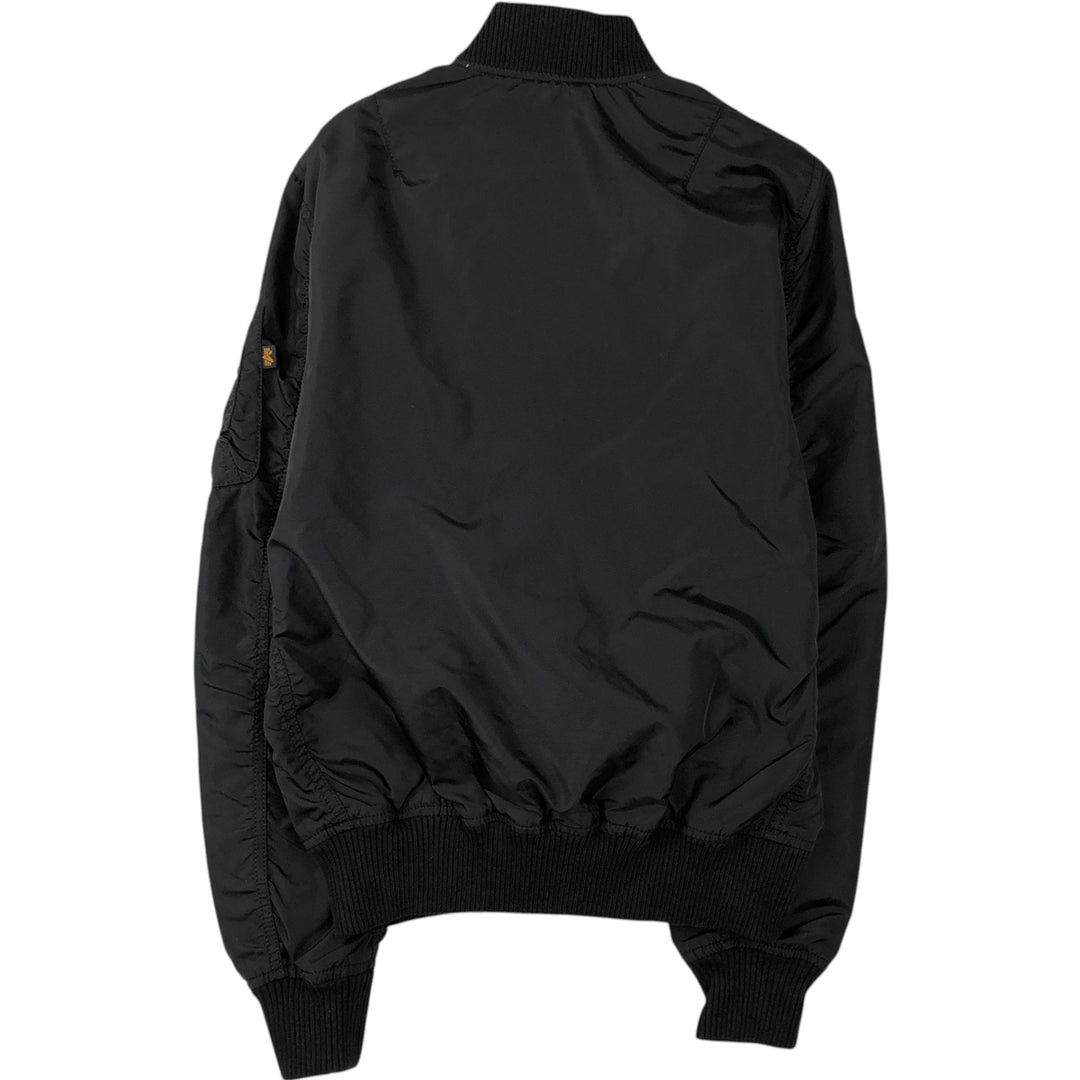 Civilian-made Alpha Industries military flight jacket, women's size L equivalent. Nylon black type Vintage Second Hand
