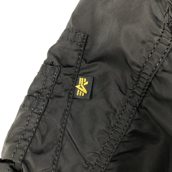 Civilian-made Alpha Industries military flight jacket, women's size L equivalent. Nylon black type Vintage Second Hand