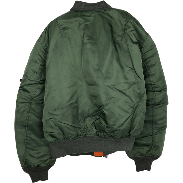90'S civilian Alpha MA-1 style padded military flight jacket, made in the USA, men's size XL, vintage Nylon Khaki type Vintage Second Hand
