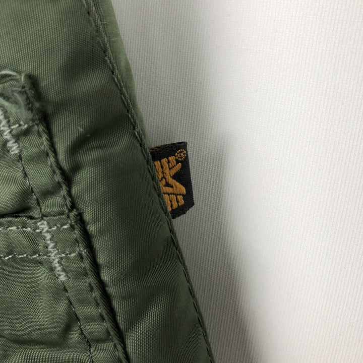 90'S civilian Alpha MA-1 style padded military flight jacket, made in the USA, men's size XL, vintage Nylon Khaki type Vintage Second Hand