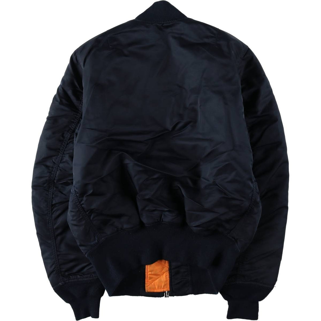 1990'S Civilian Alpha ALPHA MA-1 Type Padded Military Flight Jacket, Men's Size XS (Equivalent), Vintage Nylon navy blue type Vintage Second Hand