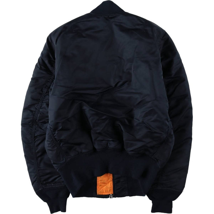 1990'S Civilian Alpha ALPHA MA-1 Type Padded Military Flight Jacket, Men's Size XS (Equivalent), Vintage Nylon navy blue type Vintage Second Hand