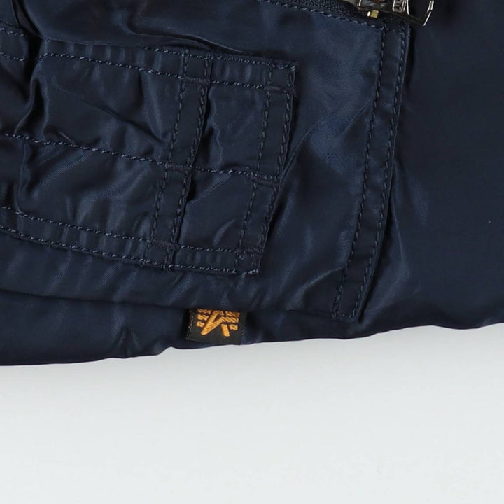 1990'S Civilian Alpha ALPHA MA-1 Type Padded Military Flight Jacket, Men's Size XS (Equivalent), Vintage Nylon navy blue type Vintage Second Hand