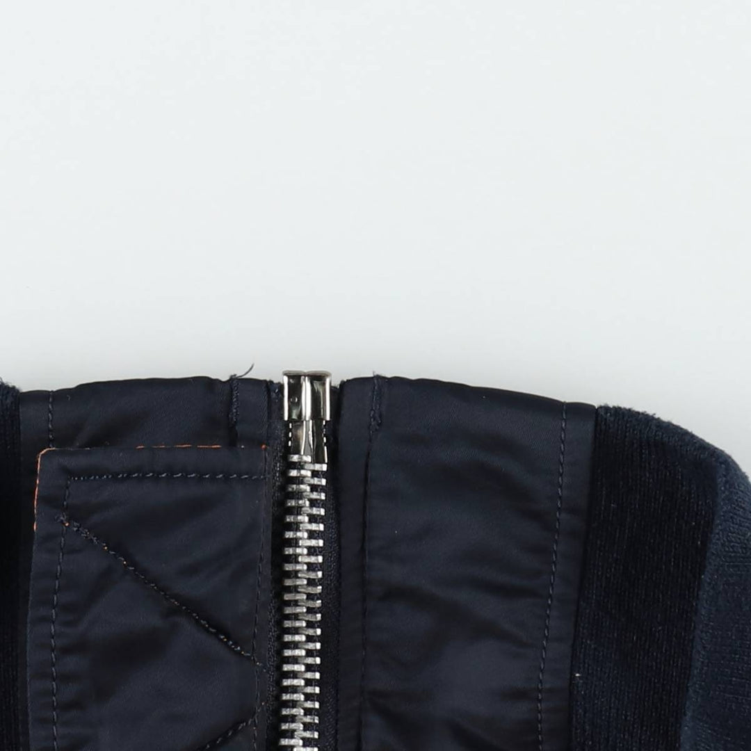 1990'S Civilian Alpha ALPHA MA-1 Type Padded Military Flight Jacket, Men's Size XS (Equivalent), Vintage Nylon navy blue type Vintage Second Hand