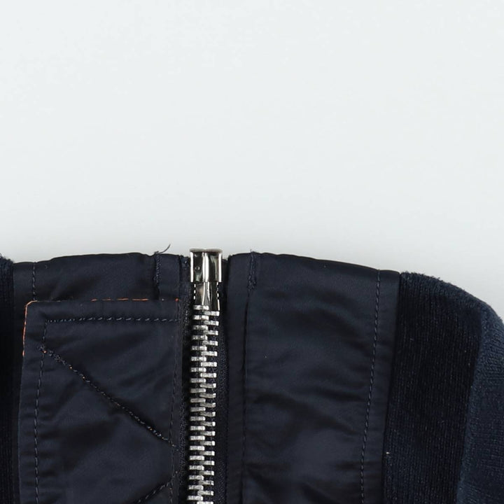1990'S Civilian Alpha ALPHA MA-1 Type Padded Military Flight Jacket, Men's Size XS (Equivalent), Vintage Nylon navy blue type Vintage Second Hand