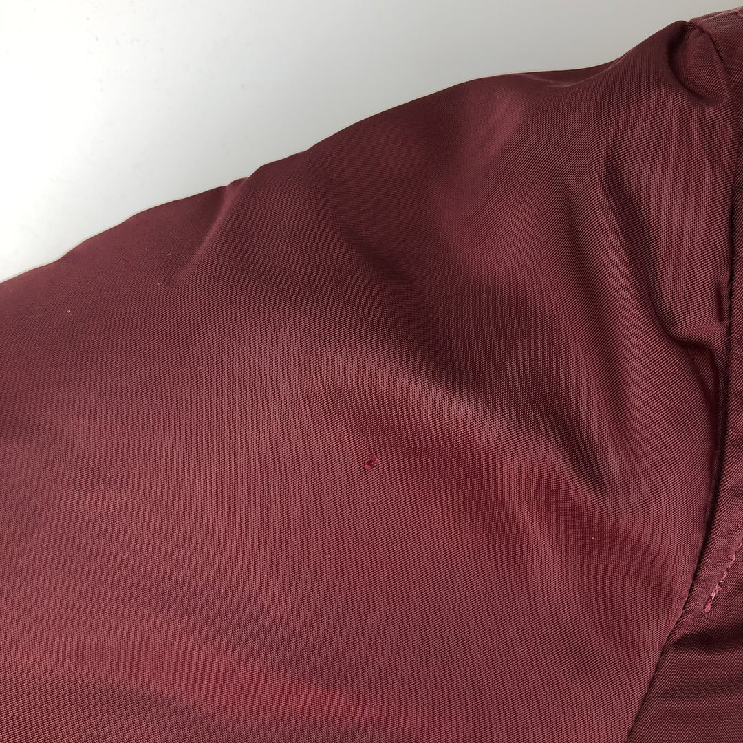 90'S civilian Alpha MA-1 style padded military flight jacket, made in the USA, men's size L, vintage Nylon wine-red Vintage Second Hand