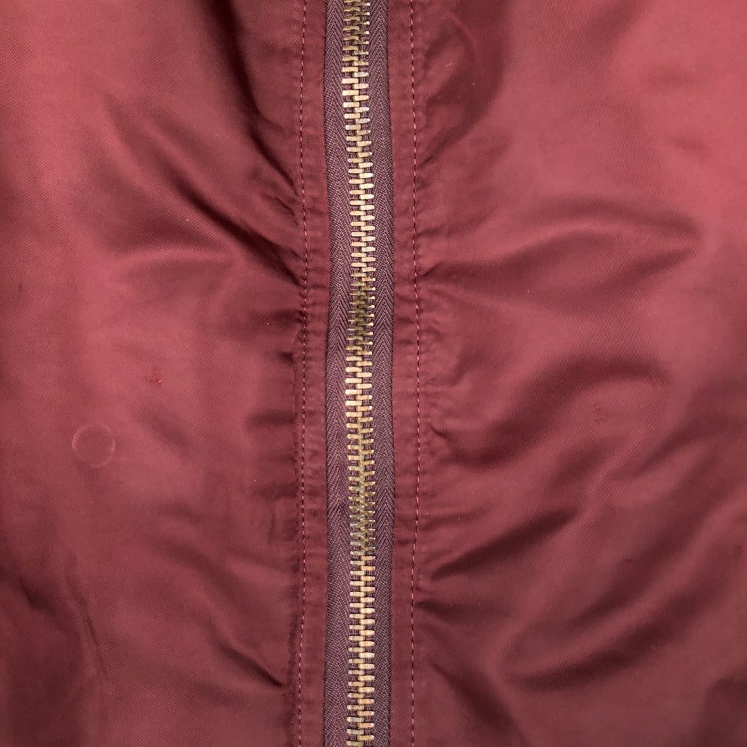 90'S civilian Alpha MA-1 style padded military flight jacket, made in the USA, men's size L, vintage Nylon wine-red Vintage Second Hand