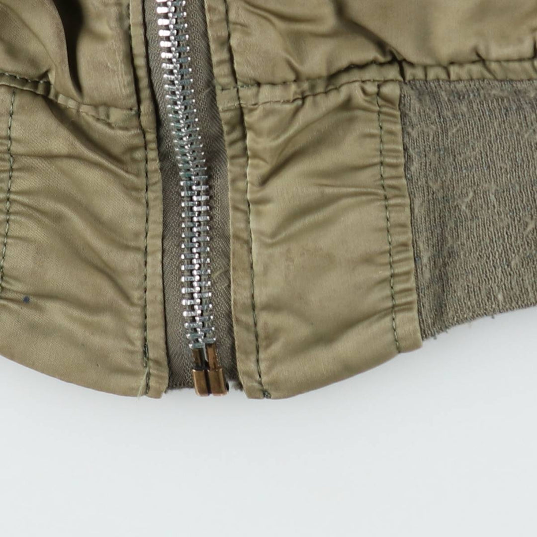 Alpha MA-1 style padded military flight jacket, made in the USA, men's size XL Nylon Khaki type Vintage Second Hand
