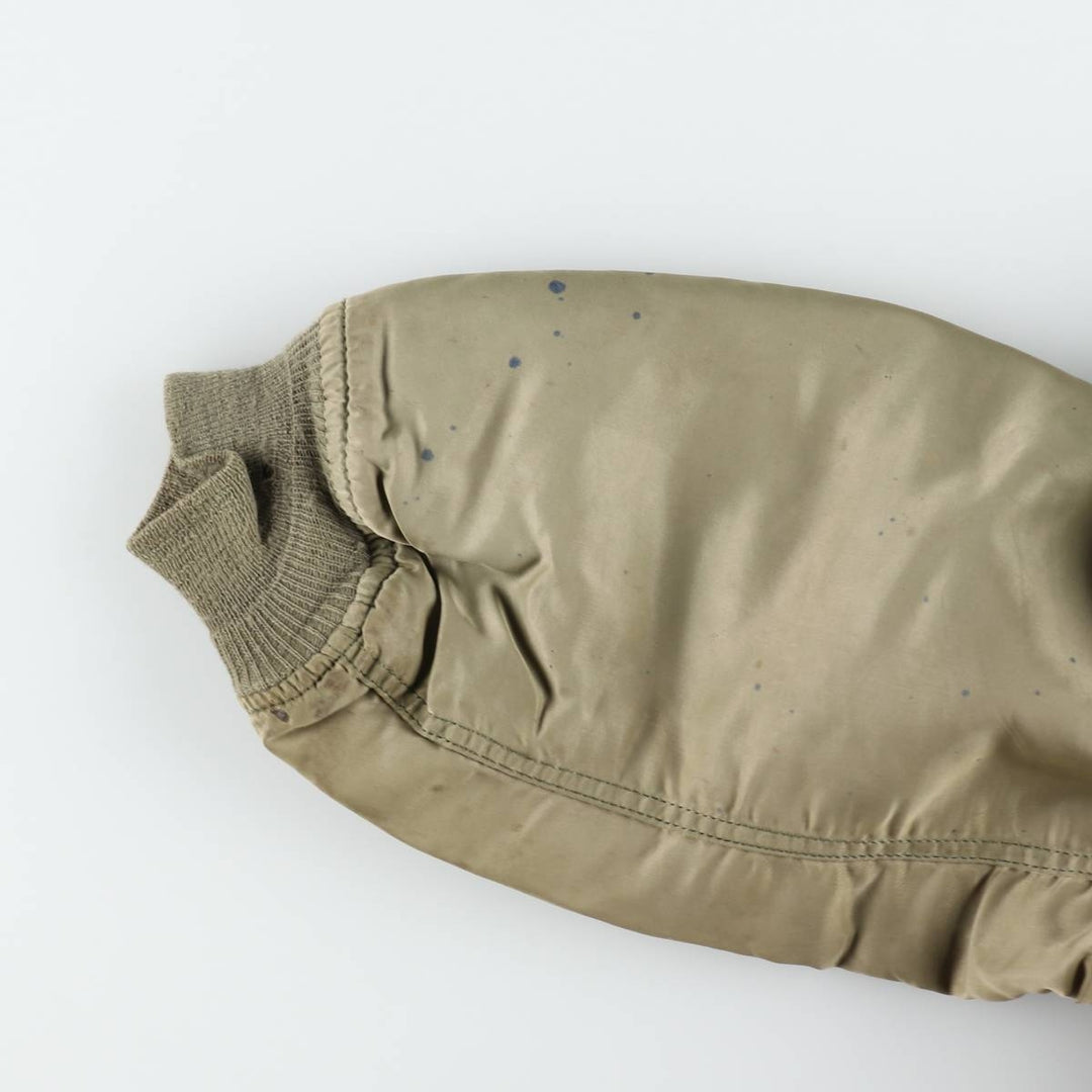 Alpha MA-1 style padded military flight jacket, made in the USA, men's size XL Nylon Khaki type Vintage Second Hand