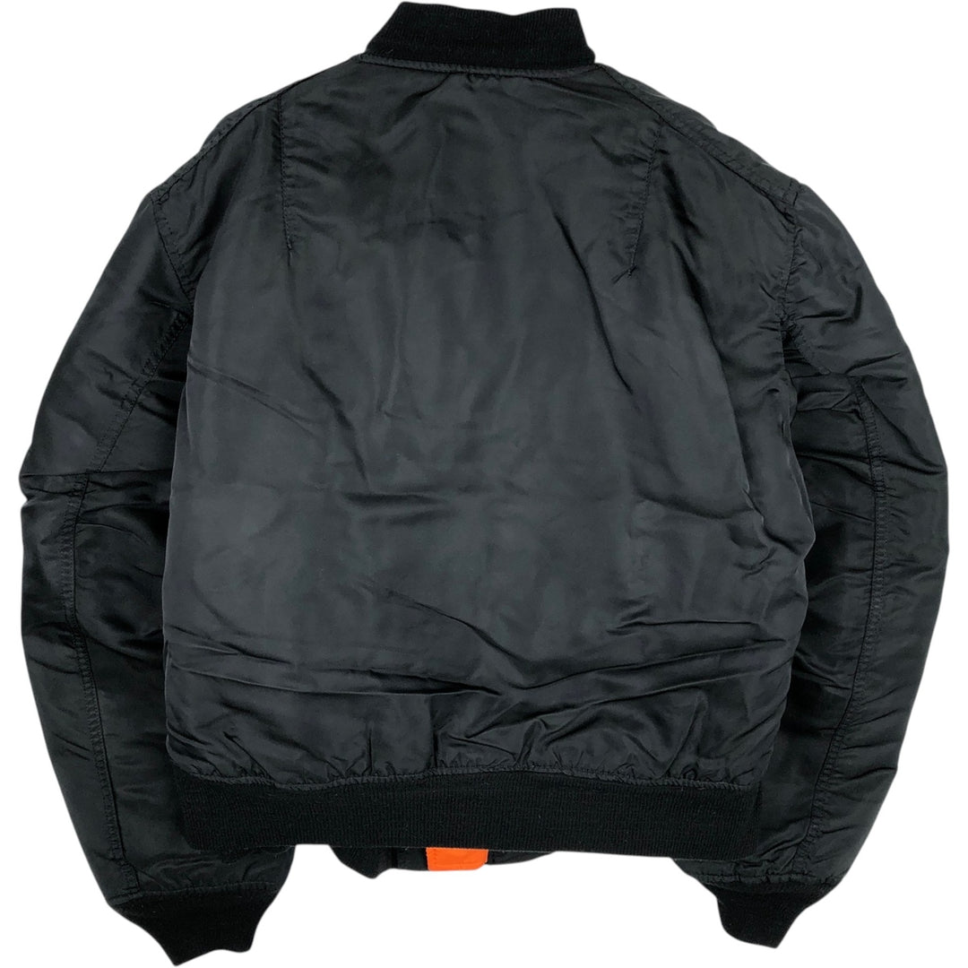 90'S civilian Alpha MA-1 style padded military flight jacket, made in the USA, men's size XL, vintage Nylon black type Vintage Second Hand