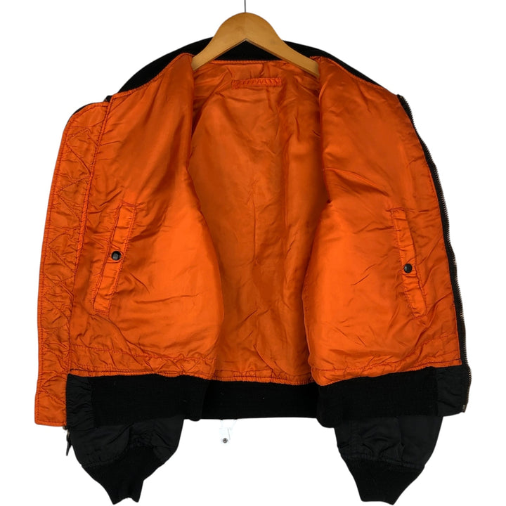 90'S civilian Alpha MA-1 style padded military flight jacket, made in the USA, men's size XL, vintage Nylon black type Vintage Second Hand