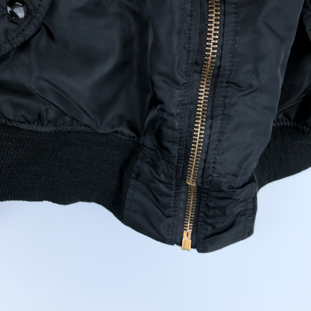 90'S civilian Alpha MA-1 style padded military flight jacket, made in the USA, men's size XL, vintage Nylon black type Vintage Second Hand