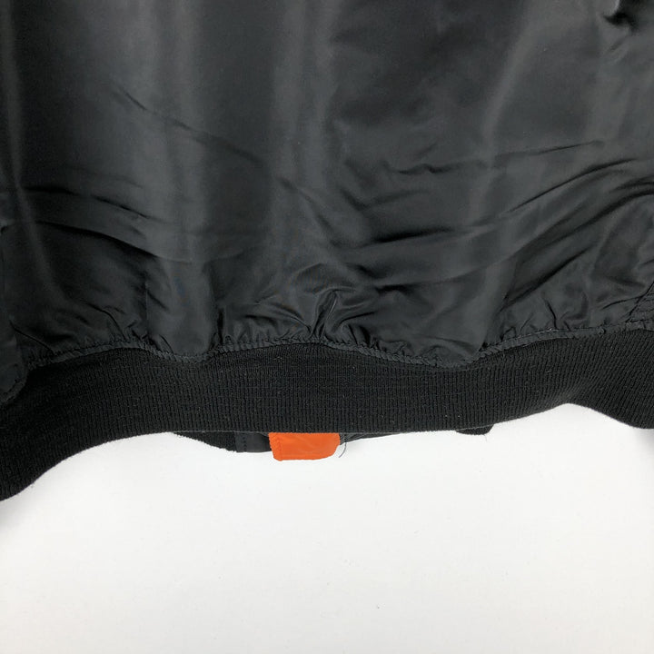 90'S civilian Alpha MA-1 style padded military flight jacket, made in the USA, men's size XL, vintage Nylon black type Vintage Second Hand