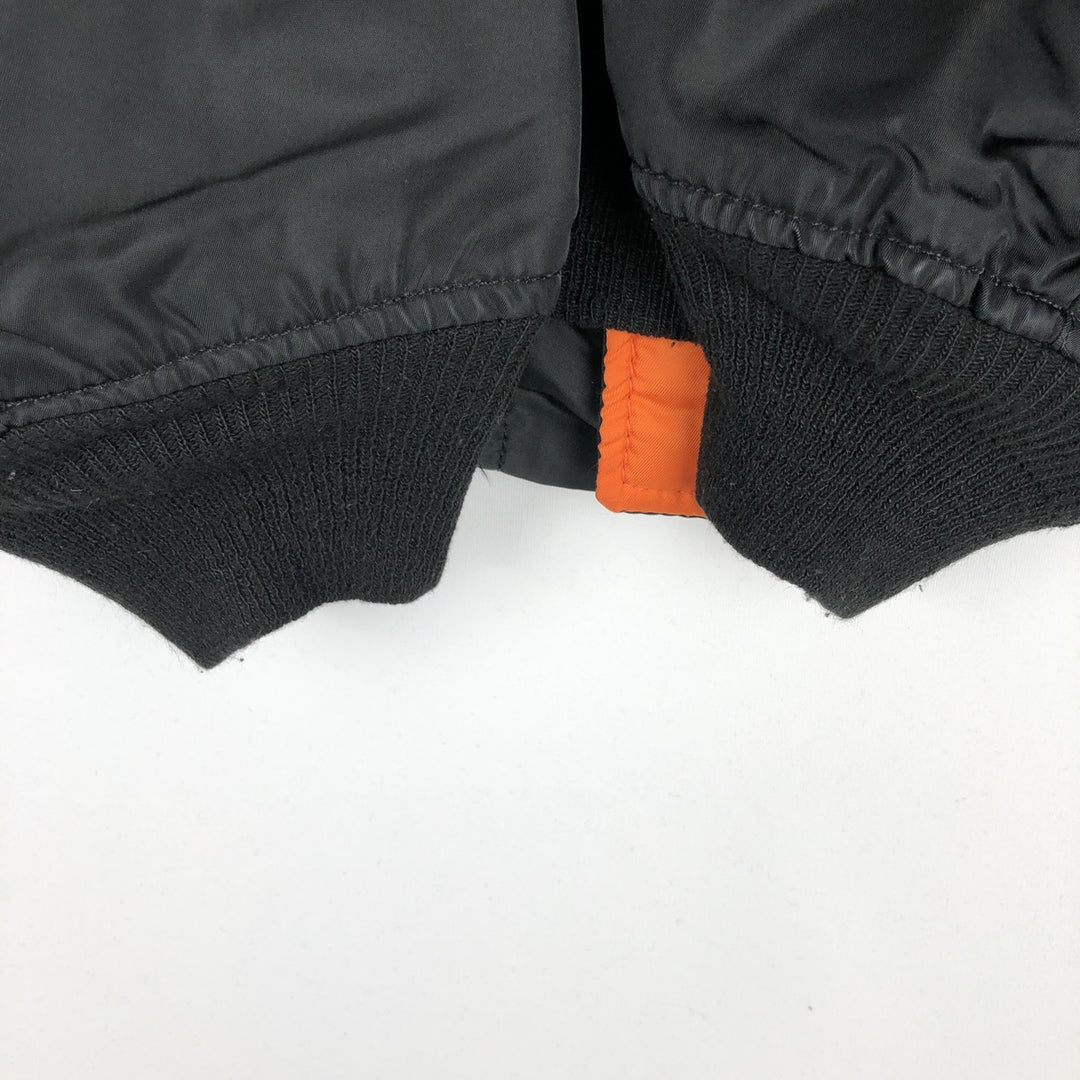 90'S civilian Alpha MA-1 style padded military flight jacket, made in the USA, men's size XL, vintage Nylon black type Vintage Second Hand