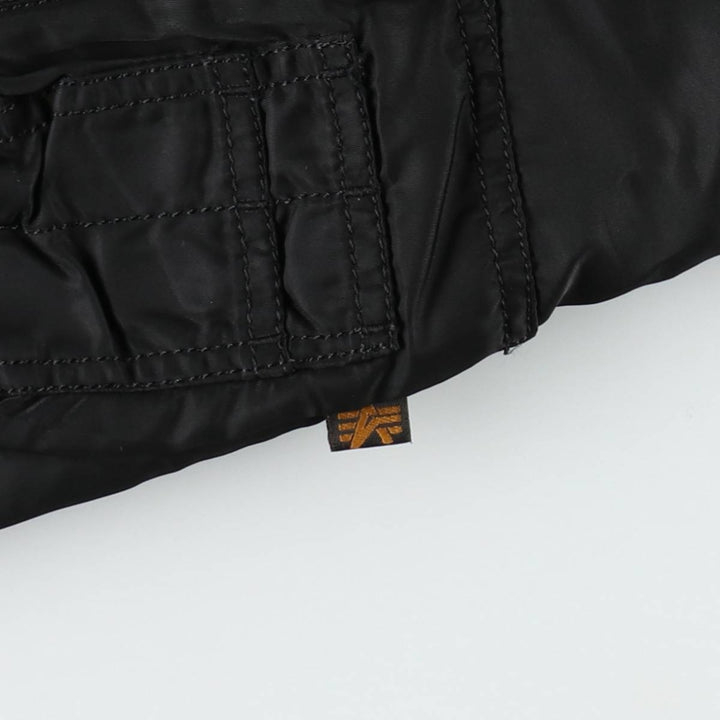 Civilian Alpha MA-1 style padded military flight jacket, men's size small Nylon black type Vintage Second Hand