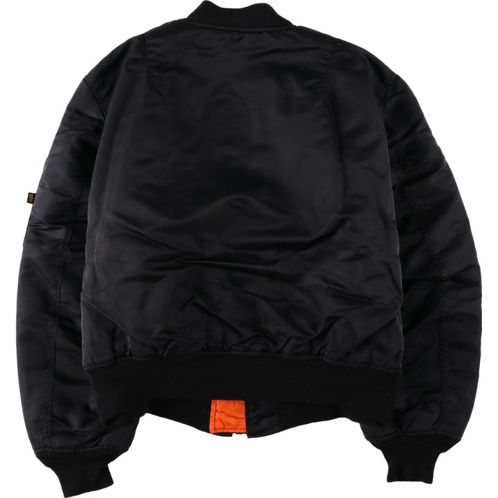 90'S civilian Alpha MA-1 style padded military flight jacket, made in the USA, men's size XL, vintage Nylon black type Vintage Second Hand