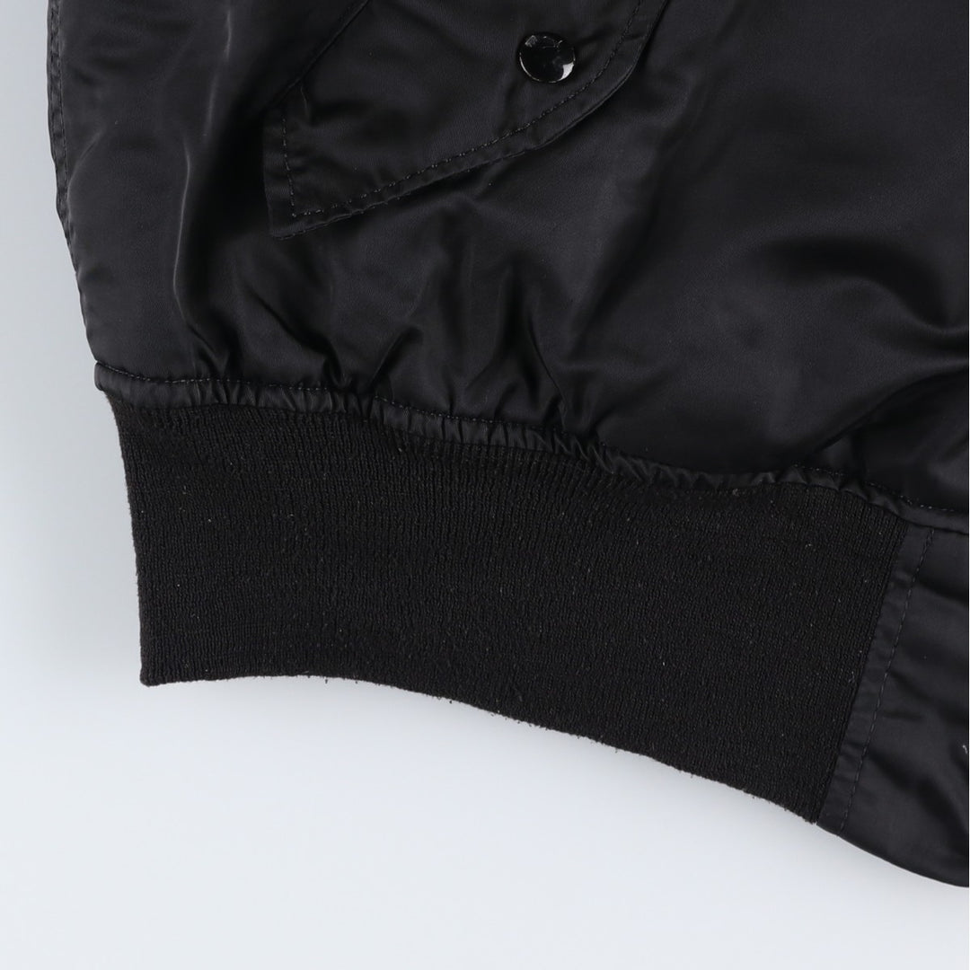 90'S civilian Alpha MA-1 style padded military flight jacket, made in the USA, men's size XL, vintage Nylon black type Vintage Second Hand