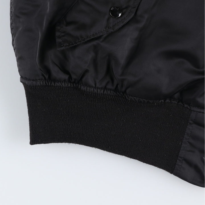 90'S civilian Alpha MA-1 style padded military flight jacket, made in the USA, men's size XL, vintage Nylon black type Vintage Second Hand