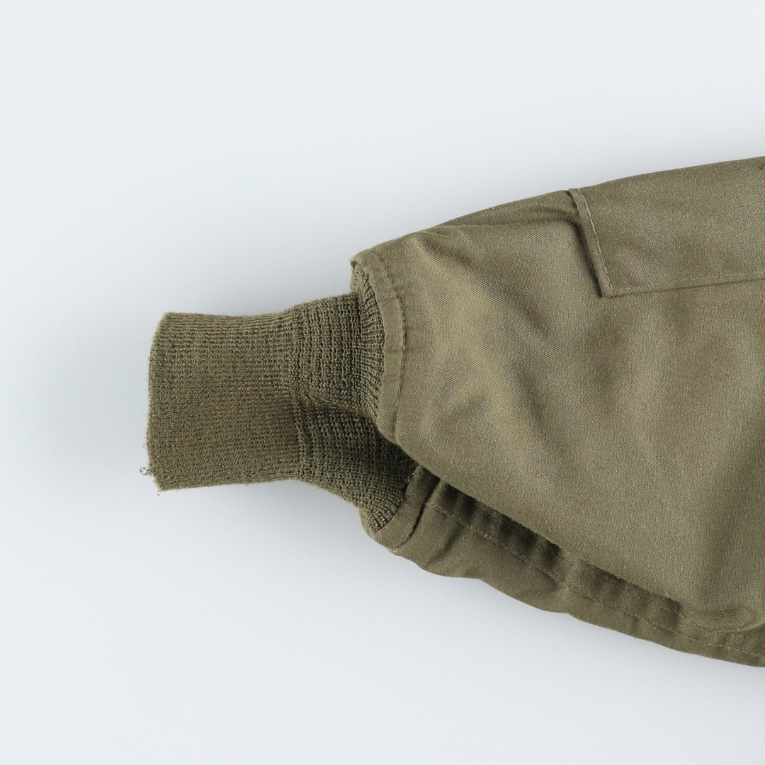 1980'S US Military Issue CVC Stars and Stripes Custom Military Tanker Jacket, Made in USA, Medium-Long (Men's Size M Equivalent), Vintage Aramid Khaki type Vintage Second Hand