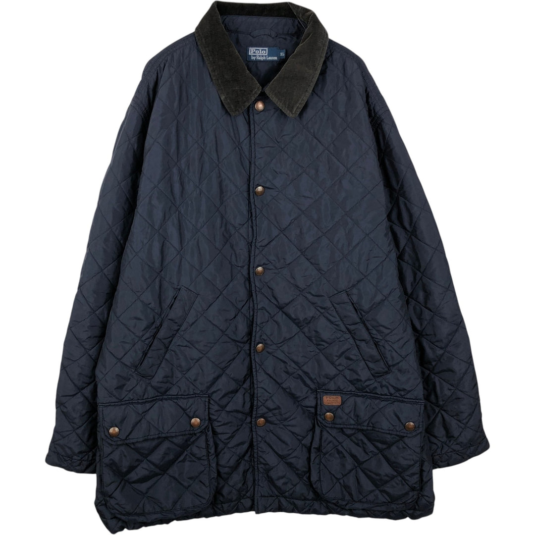 Ralph Lauren POLO by Ralph Lauren Quilted Puffer Jacket, Men's Size XL polyester navy blue type Vintage Second Hand