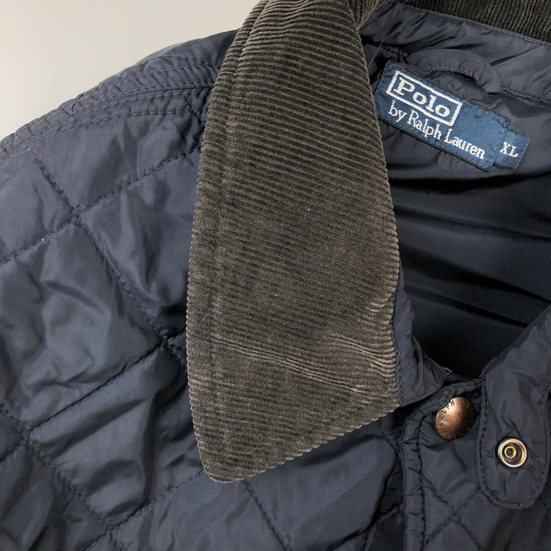Ralph Lauren POLO by Ralph Lauren Quilted Puffer Jacket, Men's Size XL polyester navy blue type Vintage Second Hand