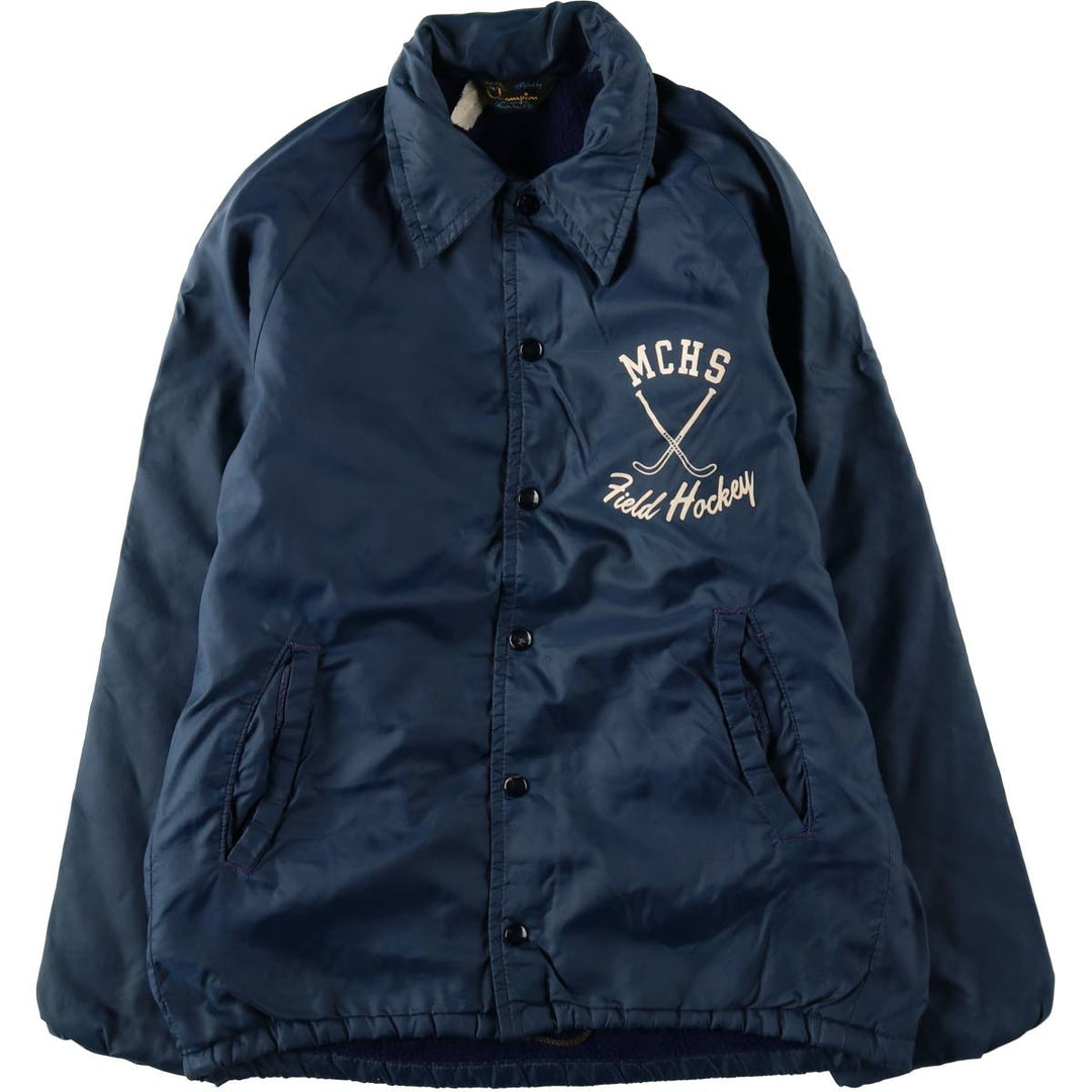 70'S Champion Runners Tag Coach Jacket Men's L Size Vintage unclear Navy blue Vintage Second Hand