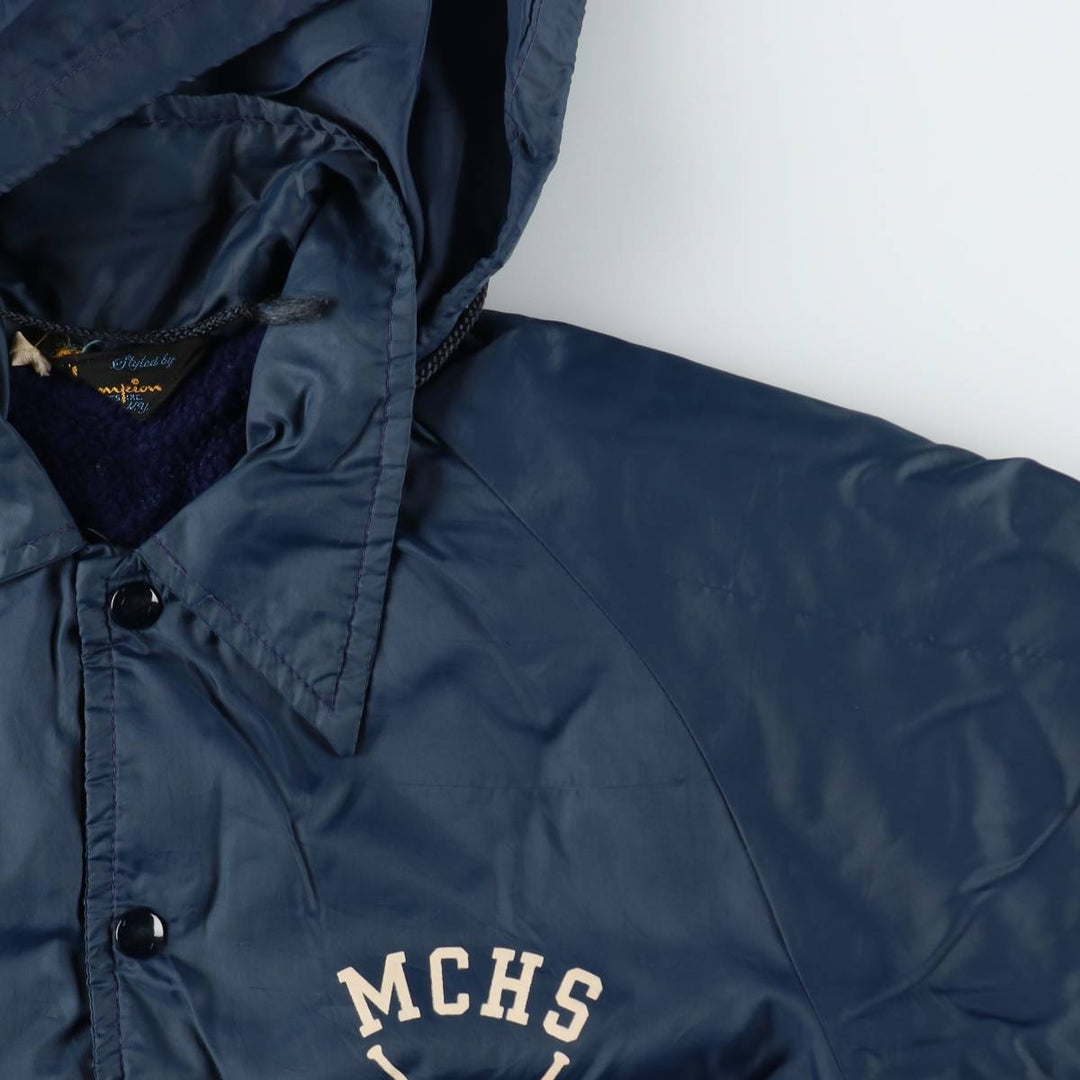 70'S Champion Runners Tag Coach Jacket Men's L Size Vintage unclear Navy blue Vintage Second Hand