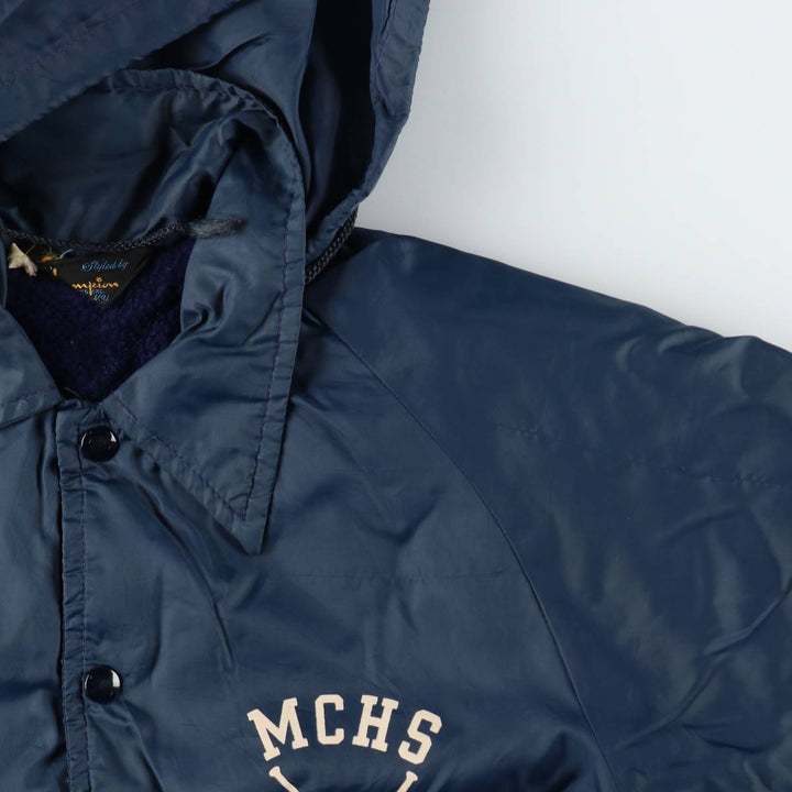 70'S Champion Runners Tag Coach Jacket Men's L Size Vintage unclear Navy blue Vintage Second Hand