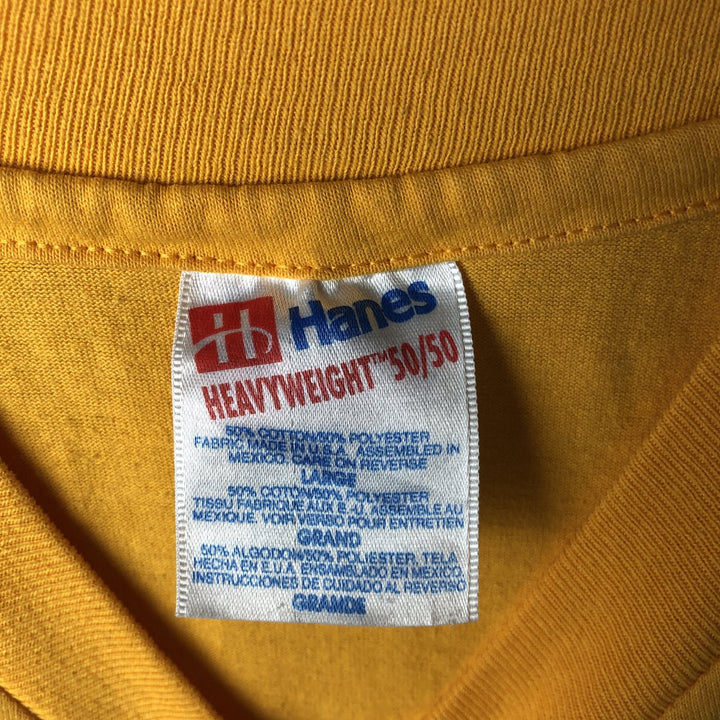 90'S Hanes HEAVYWEIGHT 50 cotton yellow type Vintage Second Hand