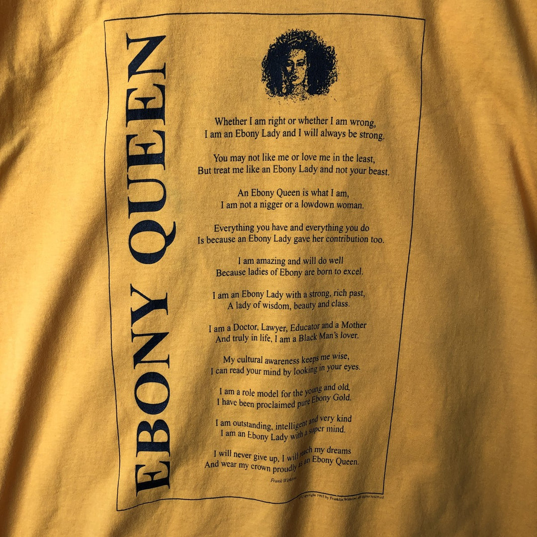 90'S Hanes HEAVYWEIGHT 50 cotton yellow type Vintage Second Hand