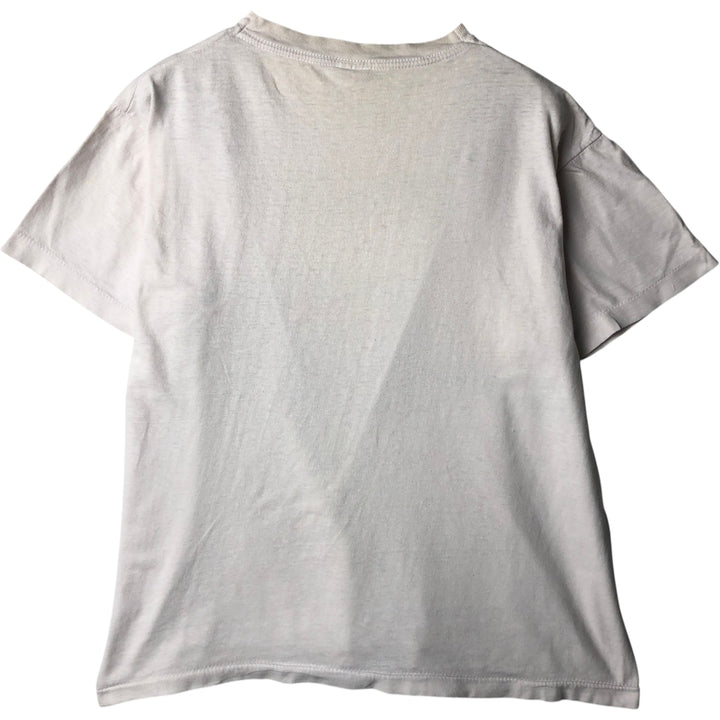 90'S message print T-shirt, men's size L, vintage cotton pink type Vintage Second Hand