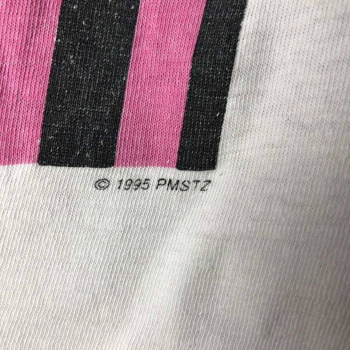90'S message print T-shirt, men's size L, vintage cotton pink type Vintage Second Hand